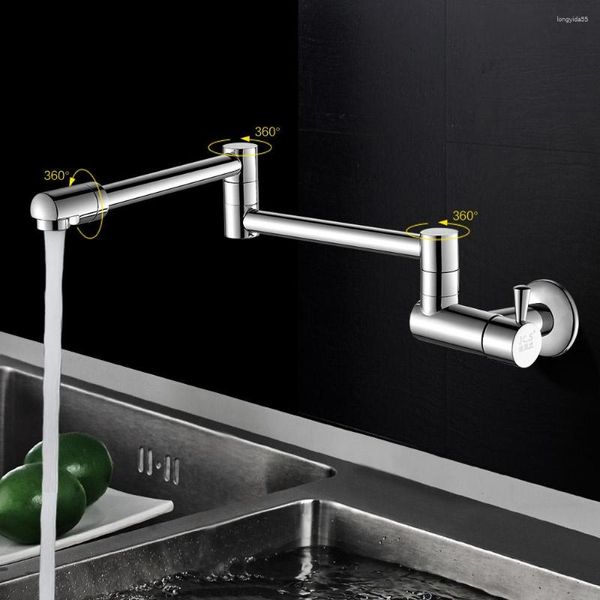 Küchenarmaturen Vidric Tap Wandmontierter Wasserhahn Flexible Waschbeckenhähne Messing Einzelkaltwasser Kupfer Klappbar Torneira 24