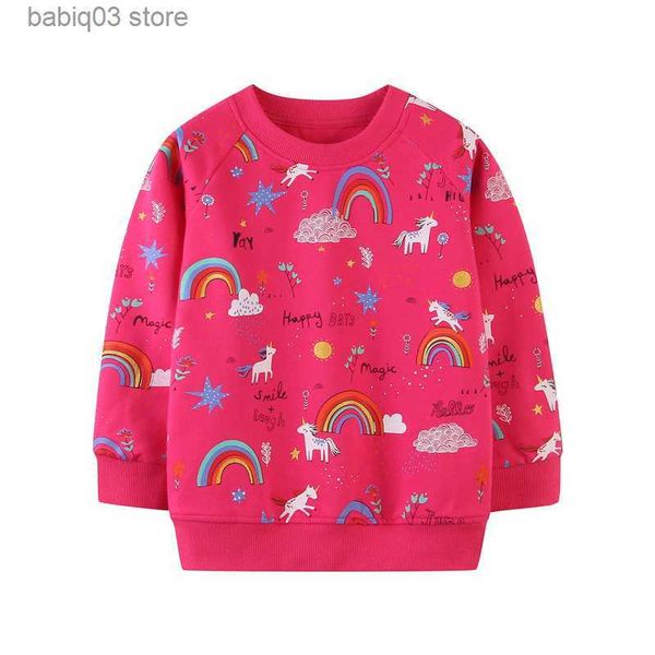 Felpe con cappuccio Felpe Metri di salto Felpe per ragazze alla moda per l'autunno Inverno Maglioni per bambini Felpe con cappuccio per bambini in cotone arcobaleno Vestiti superiori T230720