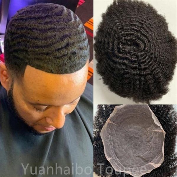 Hint Bakire İnsan Saç Renkli Afro Full Dantel Toupee 4mm 6mm 8mm 10mm 12mm Dalga 15mm Kıvırcık Erkek Saç Parçası Siyah Erkekler Hızlı Exp341q