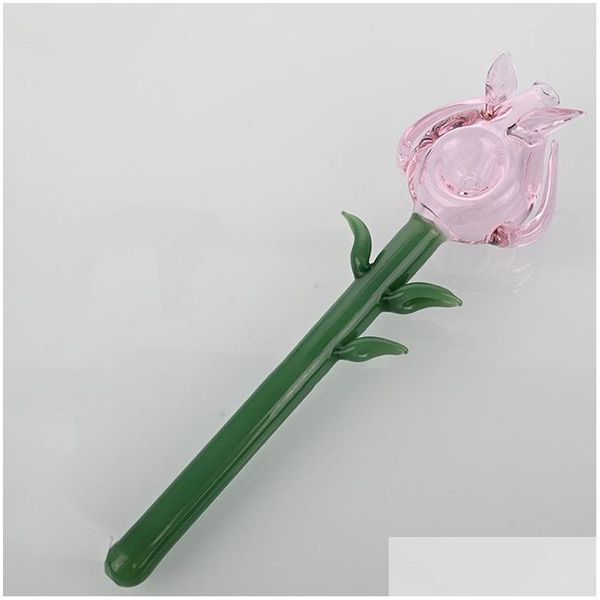 Cachimbos Cachimbo de Vidro Rosa Mão Rosa Flor Forma Tabaco Acessórios para Presentes Atacado Drop Delivery Casa Jardim Artigos Domésticos Dhaya