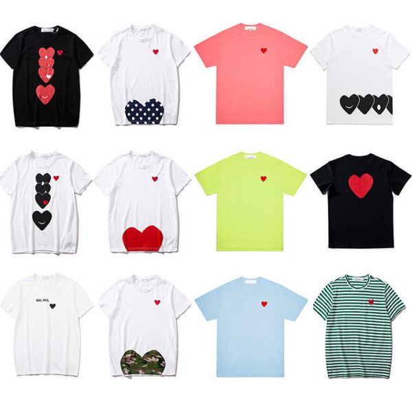 Play Fashion Herren-Herz-T-Shirts Designer-rotes Herz-Hemd lässiges T-Shirt Baumwolle Stickerei Kurzarm-Sommer-T-Shirt Hoher Großhandel