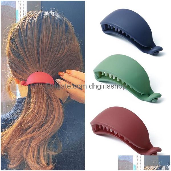 Fermagli per capelli Barrettes Colore della caramella Clip a banana semplice Accessori da donna Moda Coda di cavallo Artigli Forcine Regali Drop Delivery Jewelry Dh1Vn