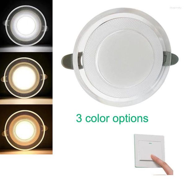 Plafoniere LED da incasso a 3 colori 110V 220V 5W 7W 9W 12W 15W Illuminazione spot da incasso Camera da letto Cucina Bagno Lampada da interno