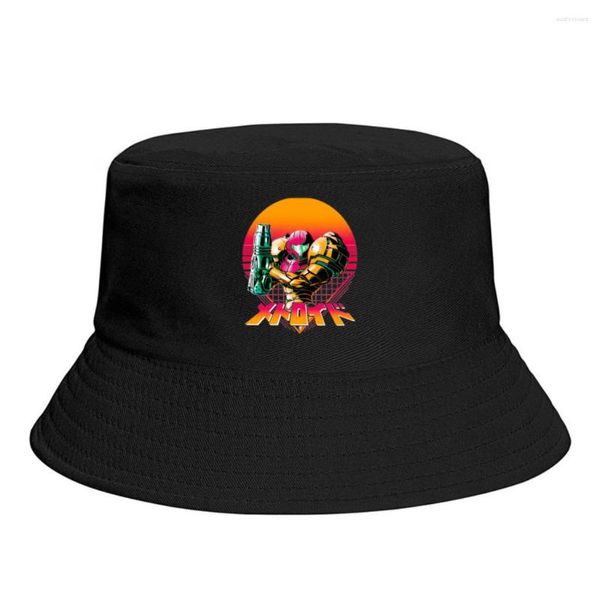 Berets COOL Metroid Unisex Bucket Hat Beach Sunshade Thick Panama Cap Visor Sun Hats Fisherman Caps