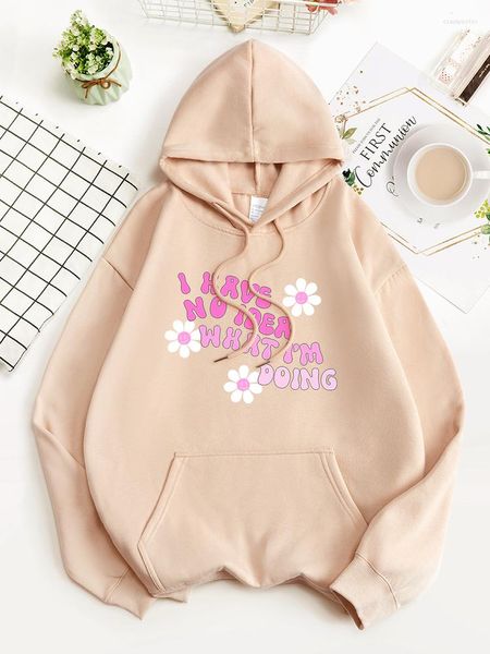 Felpe con cappuccio da donna Non ho idea di cosa sto facendo Uomini con cappuccio Allentato Casual Streetwear Cappello da strada Corda Felpa con cappuccio Harajuku Autunno Pullover femminile