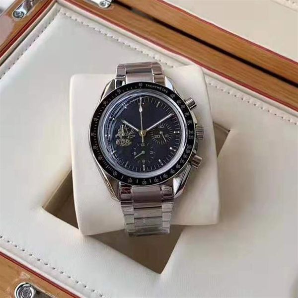 Relógio masculino clássico de luxo 1970 Série APOLLO Movimento de quartzo Mostrador de 42 mm Caixa de aço inoxidável 316 Presente masculino 206Q