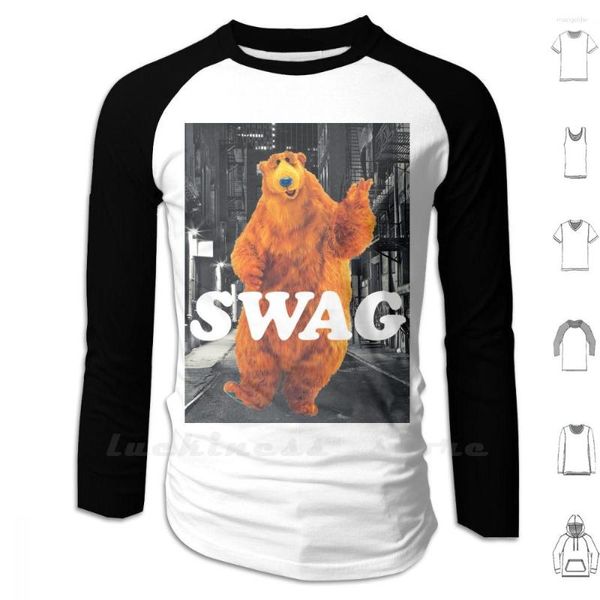 Moletons Masculinos Bear In The Hoodswag Manga Comprida Big Blue Swag Swaggy Swaggit Yolo Hipster