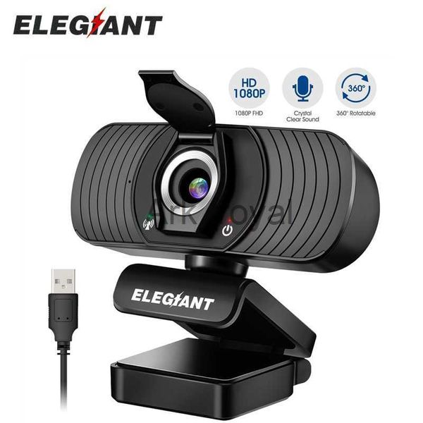Webcams ELEGIANT EGCC01 Mini Webcam 1080P HD Web Camera PC Gamer Computador Microfone Vídeo Chamada Conferência Gaming USB para Windows J230720