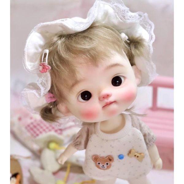 Puppen Bjd Babypuppe 6-Punkt-Großkopf nickendes Mädchen Fisch Qbaby süßer Engelskörper BB-Gelenkpuppen Bjd Komplettset 230719