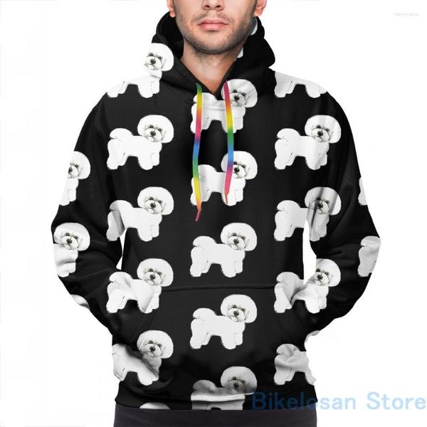 Moletom Masculino Moletom Masculino Para Mulheres Engraçado Bichon Frise Dog Print Moletom Casual Com Capuz Streatwear