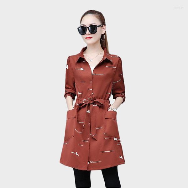 Gabardines Femininas UHYTGF Spring Coat Feminino Roupas de Outono de Alta Qualidade Jaqueta Corta-vento Para Seios Únicos Outwear 36