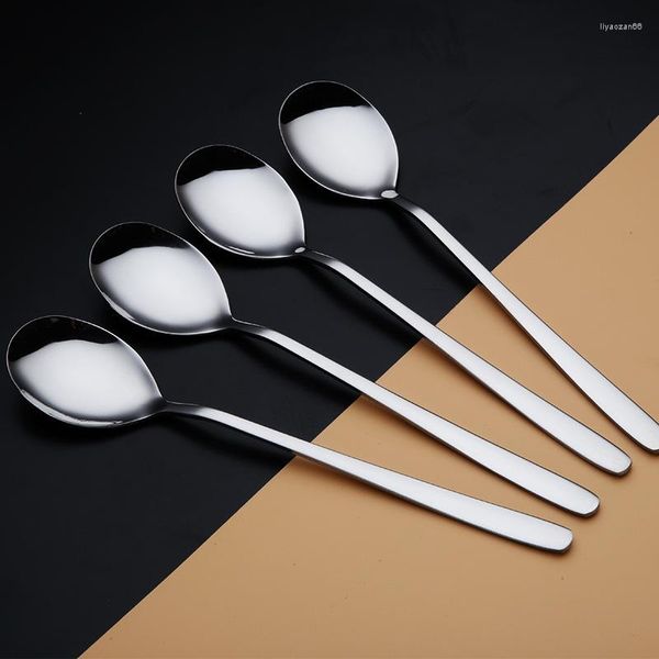 Colheres 4pcs Colher de Aço Inoxidável 304 Com Alça Longa Gelo Café Chá Utensílios de Mesa para Casa Tamanho 21 CM