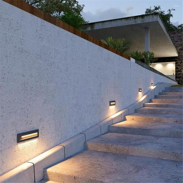 Luminária de parede 14 peças à prova d'água 3W 5W LED Step Light IP65 Alumínio Embedded Escada Canto Interior Externo Escada Rebaixada Footlight