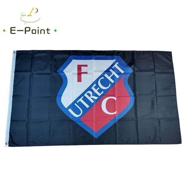 Bandiera della squadra di calcio olandese Utrecht FC Nero 3 5 piedi 90 cm 150 cm Bandiere in poliestere Banner decorazione casa volante giardino Festi274S