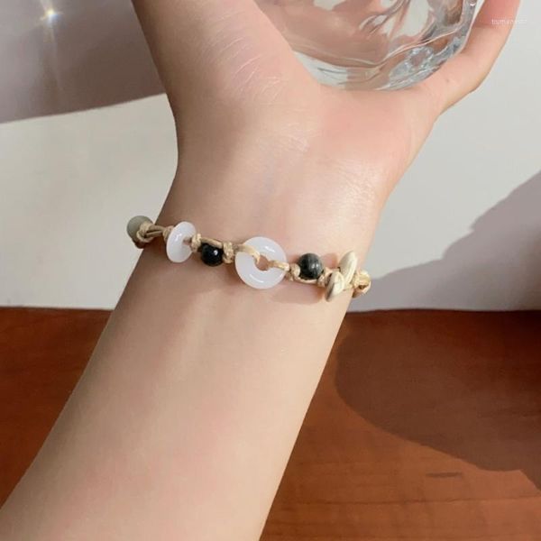 Связать браслеты в китайском стиле женщины натуральный камень браслеты кристаллические бусинки Diy антикварный ханфу