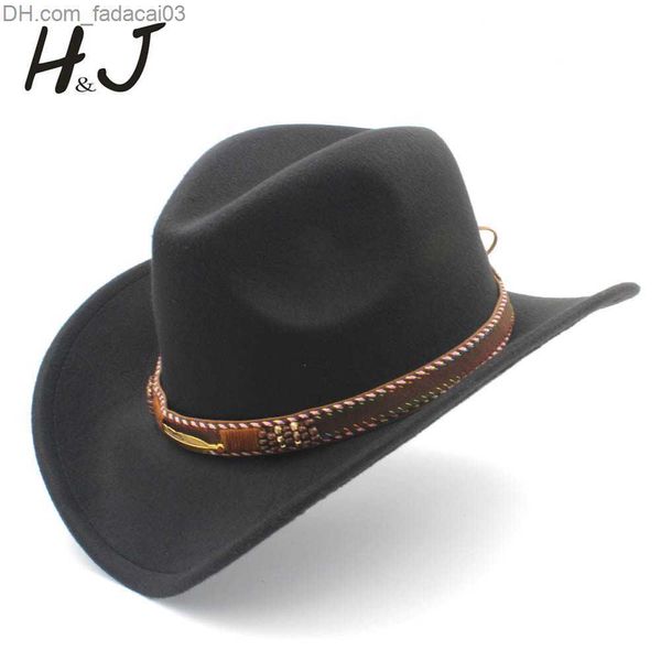 Bonés de bola chapéu de cowboy de lã ocidental feminino inverno outono jazz chapéu de cowboy cloche chapéu sombrero 2 tamanho grande z230720