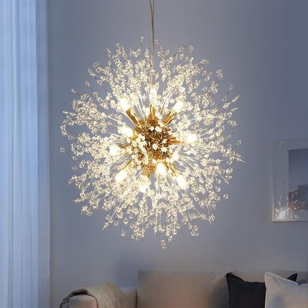 Современный одуванчик светодиодный потолочный свет Христаллические люстры освещают шариковые подвесные лампы для столовой спальни гостиная Lighti296m