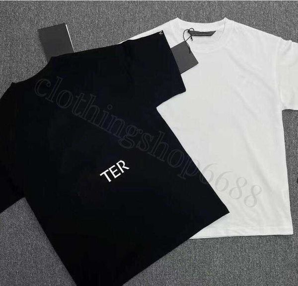 Herren T-Shirt für Männer Damen Schwarz Weiß T-Shirts Mode T-Shirt mit Buchstaben Casual Sommer Kurzarm Mann T-Shirt Frau Kleidung