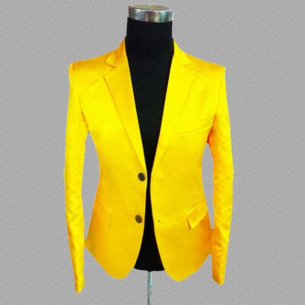 yellow blazer men suits designs jacket mens stage costumes for singers clothes dance star style dress punk rock masculino homme311z