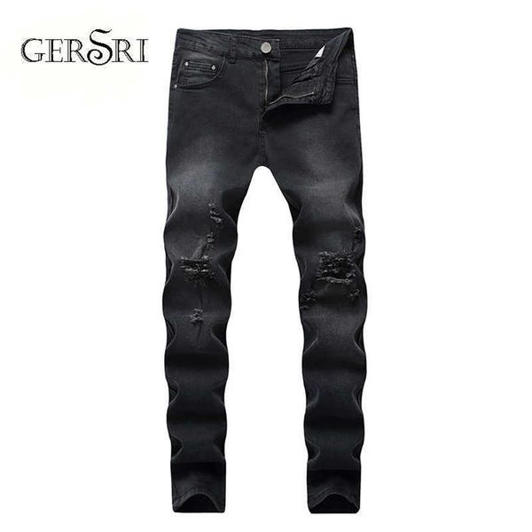 Gersri Jeans Men Men Patchwork Destry Brand Комфортный укороченный брюки Man Cowboys Demin Pants Мужчина Drop x0621260U