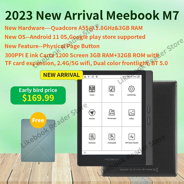 Quran Player Ankunft Meebok M7 Ereader PPI Android 11 OS mit 3 GB RAM und physischer Seitentaste 230801