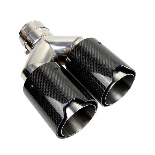 Dual Carbon Faser 304 Edelstahl Universal Car Auspuffrohrableitungsschuffler Spitzen für BMW292E