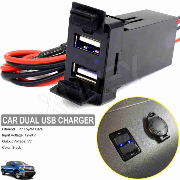 Другие батареи зарядные устройства для Toyota Highlander Yaris Camry Corolla Dual USB Charger Phone 2 Порт -интерфейс Адаптер.