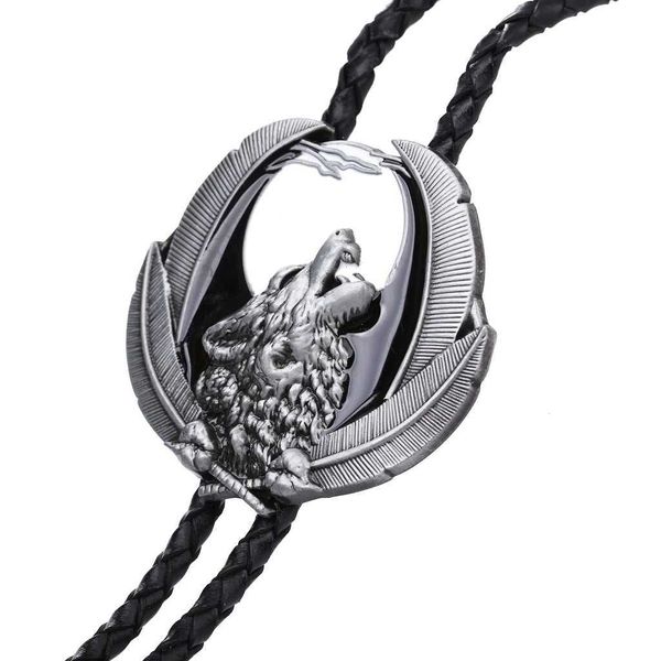 Personalisierte Schmuckkrawatten New Bolo Tier Wolf Hemd Lederseil Bolotie Western Cowboy HKD230720