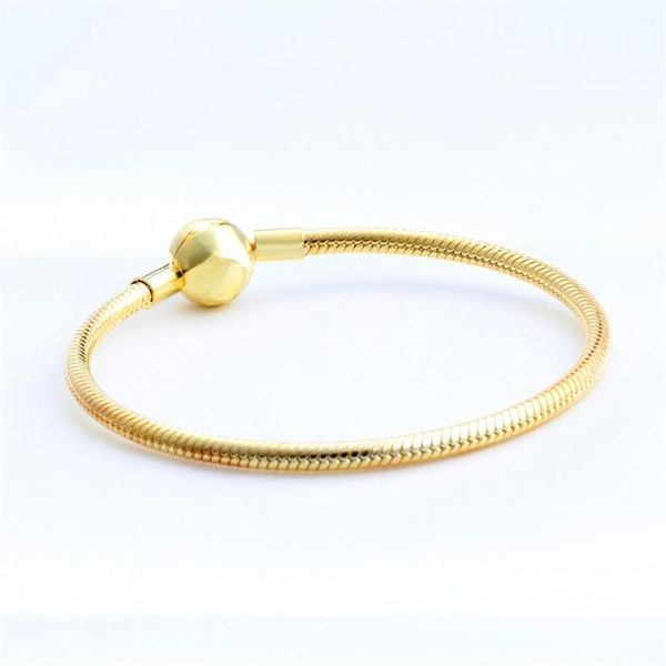 NUOVI bracciali con clip a sfera placcati in oro giallo 18 carati da uomo Set di scatole originali per bracciale Pandora in argento 925 con catena a forma di serpente per le donne Weddin287O