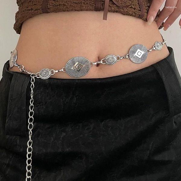 Cinture Cintura regolabile con catena in vita punk per donne Prom Banquet Club Party Y1UA