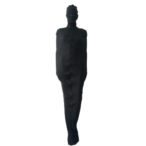 Kostüme Cosplay Unisex Fetisch Catsuit Bodybag Zentai Schlafsack Voller enger Bodysuit Lycar Mummy Bag Bühnen-Requisiten abnehmbare Maske Stanzen von Nasenlöchern, Reißverschluss, Mund