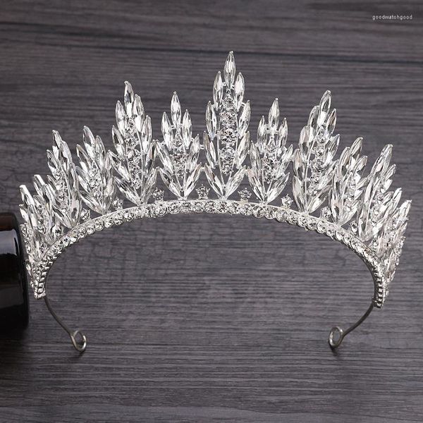 Fermagli per capelli Tiara Crystal Bridal Crown Diadema Velo Accessori da sposa Copricapo Gioielli da matrimonio