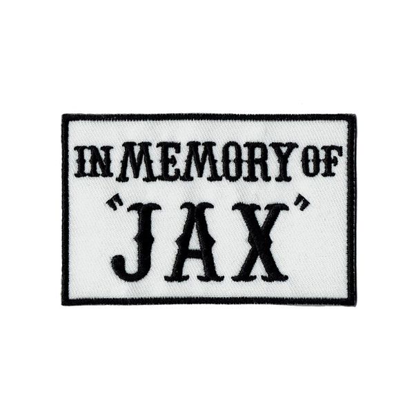 Commercio all'ingrosso IN MEMORIA DI JAX Il distintivo del motociclista del motociclista della toppa del ferro ricamato cuce sull'emblema dell'accessorio del ricamo di applique di DIY Trasporto libero