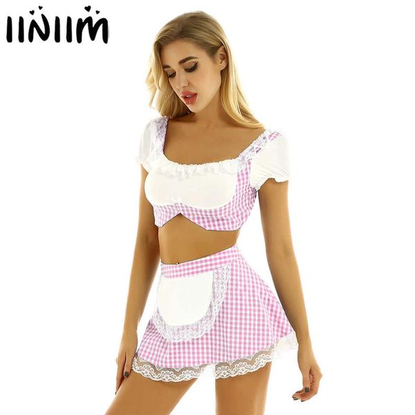 Sexy Set Frauen Schöne Schottland Schulmädchen Cosplay Uniform Erwachsene Baby Dienstmädchen Kurzes Rok Outfit Sissy Babydoll Lolita Rollenspiel Cos212w