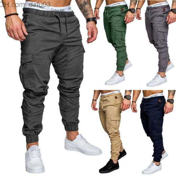 Pantaloni da uomo Pantaloni da uomo di marca Pantaloni da jogging Harem Hip Hop Pantaloni da uomo Pantaloni da uomo Tendenza moda solido Pantaloni sportivi multitasche cachi classici 3XL Z230720