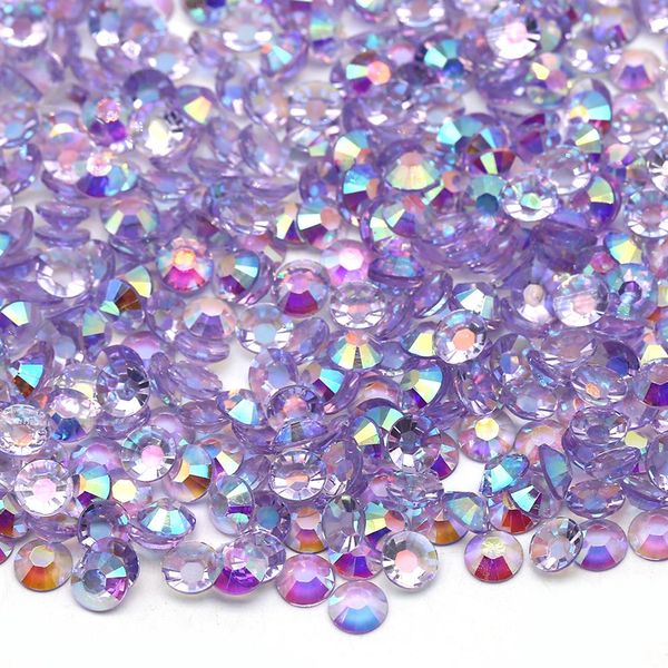 XULIN Resin Bedazzler Crystal Rhinestone Transparent Jelly Purple Ab Non fix Round Para Nail Art Decoration2205