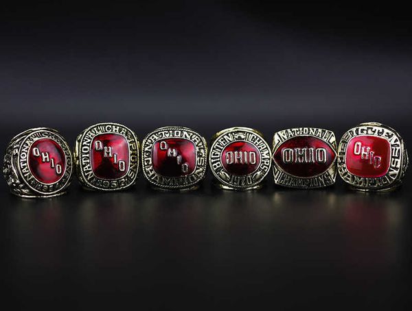 Ohio State University Buckeye National Football Championship Anello 6 set