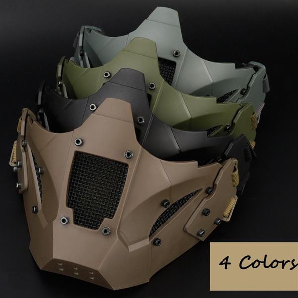 Máscara tática de airsoft acessórios de paintball caça proteção masculina meia máscara facial para capacete rápido 5 cores 205N