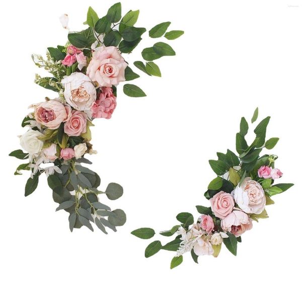 Arco di simulazione di fila di fiori artificiali di fiori decorativi per l'ornamento del tavolo della porta d'ingresso della decorazione dello sfondo di compleanno di nozze
