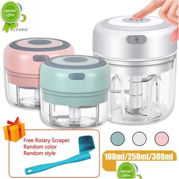 Other Home Garden Neuer 100/250 ml Mini-Elektro-Knoblauchzerkleinerer USB-Aufladung Ingwerstampfer Hine Babynahrungshersteller Rotationsschaber Küche Dhtor