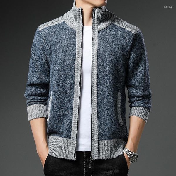 Maglioni da uomo Maglione Cappotto Autunno Inverno Caldo Cashmere Lana Cerniera Cardigan Uomo Casual Maglieria Maglione Cappotto Maschile Panno