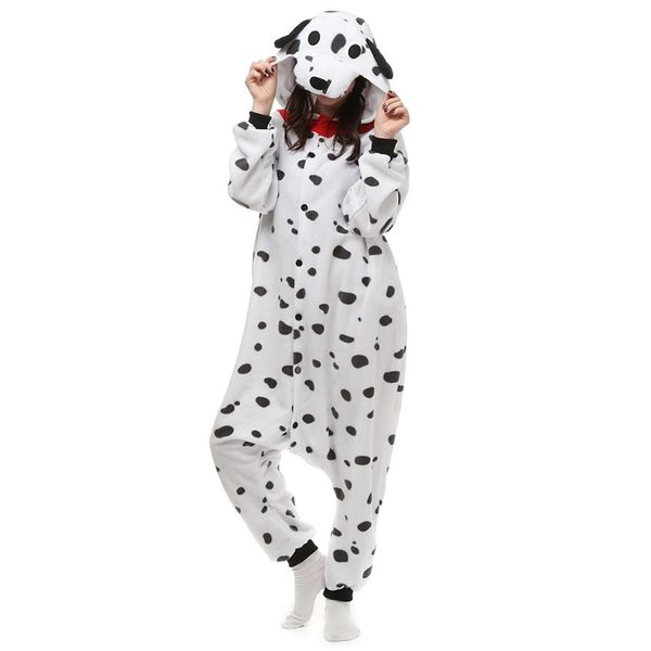 Traje de lã polar de kigurumi para cachorro dálmata para festa de carnaval de Halloween, festa de boas-vindas, 256p