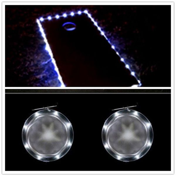 Cornhole LED Board Lights 2 peças por conjunto e 2 peças luzes de borda cornhole 5 cores para Bean Bag Toss Cornhole Games332V