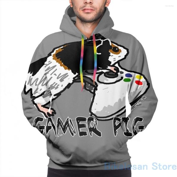 Felpe con cappuccio da uomo Felpa da uomo per donna Divertente cavia Videogioco Stampa Felpa con cappuccio casual Streatwear