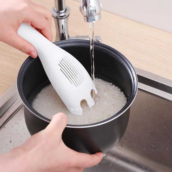 Ложки 1pc Rice Siee Spoon Spoon Kitchen Drain Cranger с ручками для чаши ситечко белые инструменты для мытья