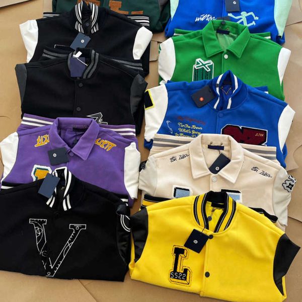 Giacca da baseball da uomo Giacca da varsity Giacca da baseball monopetto floccata Capispalla Designer Giacca da lettere Giacca da baseball da uomo Abbigliamento sportivo oversize