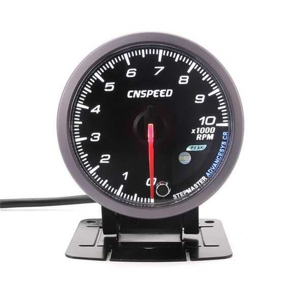 Universeller 60-mm-Auto-Tachometer, 0–10.000 U/min, schwarzes Zifferblatt mit weißer, bernsteinfarbener Beleuchtung, Drehzahlmesser, Auto-Messgerät196F