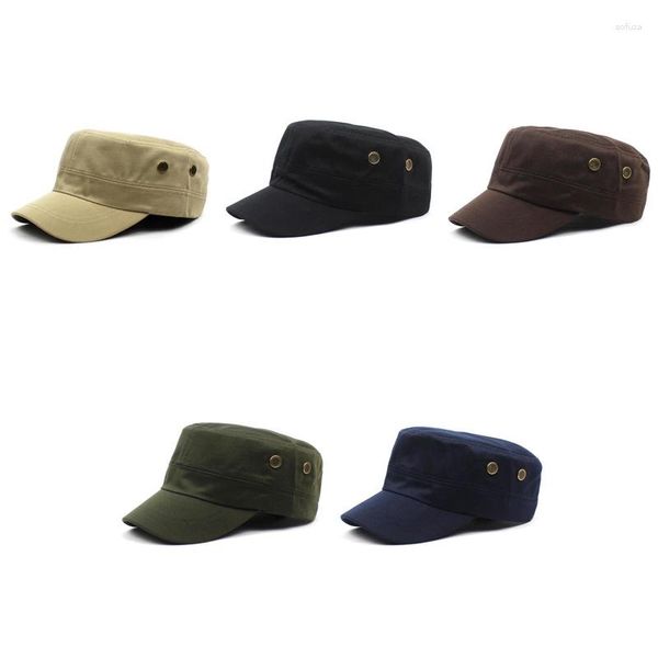 Cappellini da baseball Berretto militare estivo Primavera Uomo Donna Cotone lavato Fashion Design Flat Baseball Top Army Hat con foro per l'aria regolabile