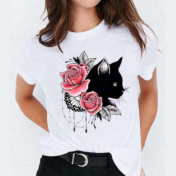 T-shirt girocollo Cat Flamingo manica corta donna vendita calda /