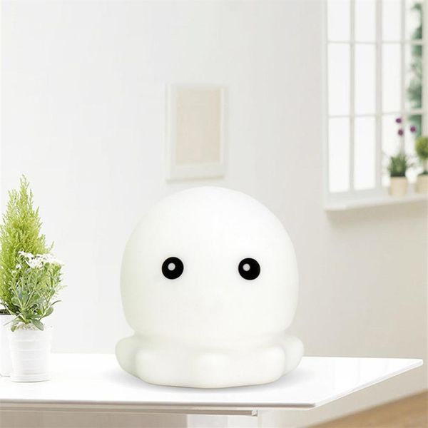 Cartoon Octopus LED Veilleuse Capteur Tactile Silicone Coloré USB Charge Chambre Lampe De Chevet pour Enfants Enfants Bébé Gift275l